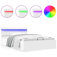 Giroletto Contenitore Idraulico LED Bianco Similpelle 140x200cm 285549