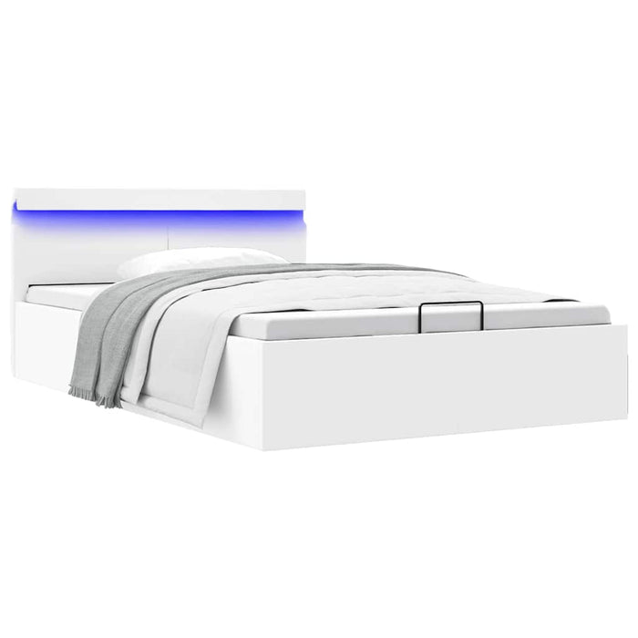 Giroletto Contenitore Idraulico LED Bianco Similpelle 140x200cm 285549