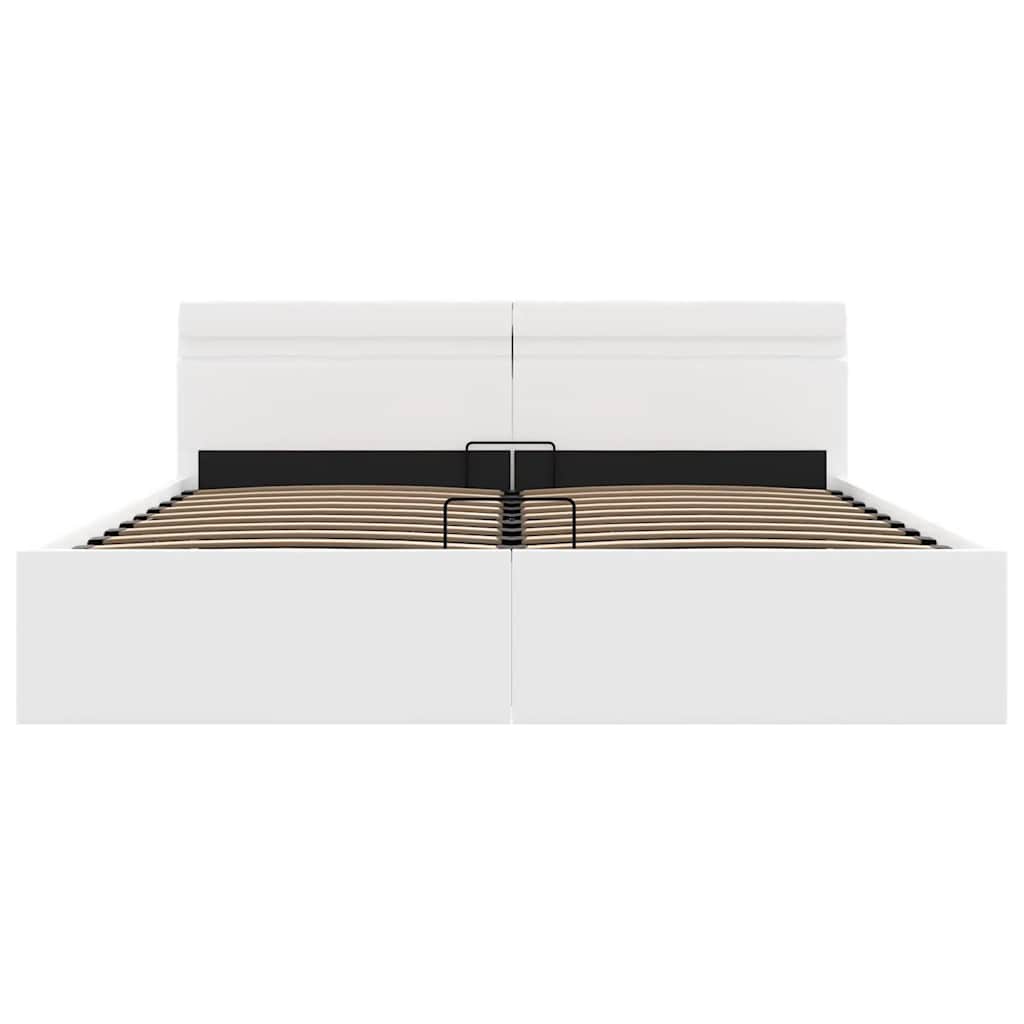 Giroletto Contenitore Idraulico LED Bianco Similpelle 160x200cm 285550