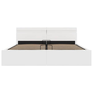 Giroletto Contenitore Idraulico LED Bianco Similpelle 160x200cm 285550