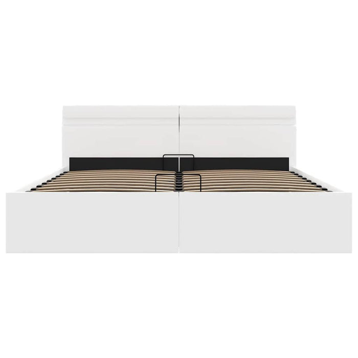 Giroletto Contenitore Idraulico LED Bianco Similpelle 160x200cm 285550