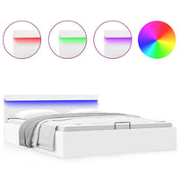 Giroletto Contenitore Idraulico LED Bianco Similpelle 180x200cm