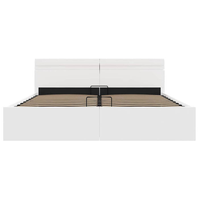 Giroletto Contenitore Idraulico LED Bianco Similpelle 180x200cm