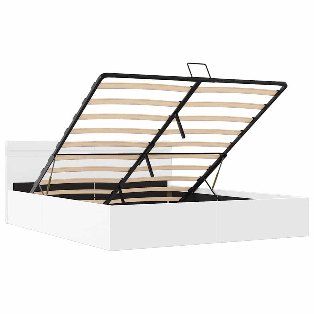 Giroletto Contenitore Idraulico LED Bianco Similpelle 180x200cm 285551