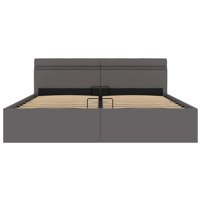 Giroletto Contenitore Idraulico LED Grigio Similpelle 160x200cm 285556