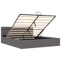 Giroletto Contenitore Idraulico LED Grigio Similpelle 160x200cm 285556