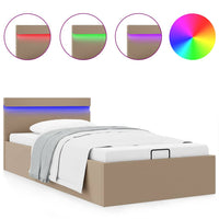 Giroletto Idraulico con LED-Struttura Letto Cappuccino Similpelle 90x200 cm