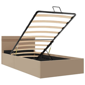 Giroletto Idraulico con LED-Struttura Letto Cappuccino Similpelle 90x200 cm