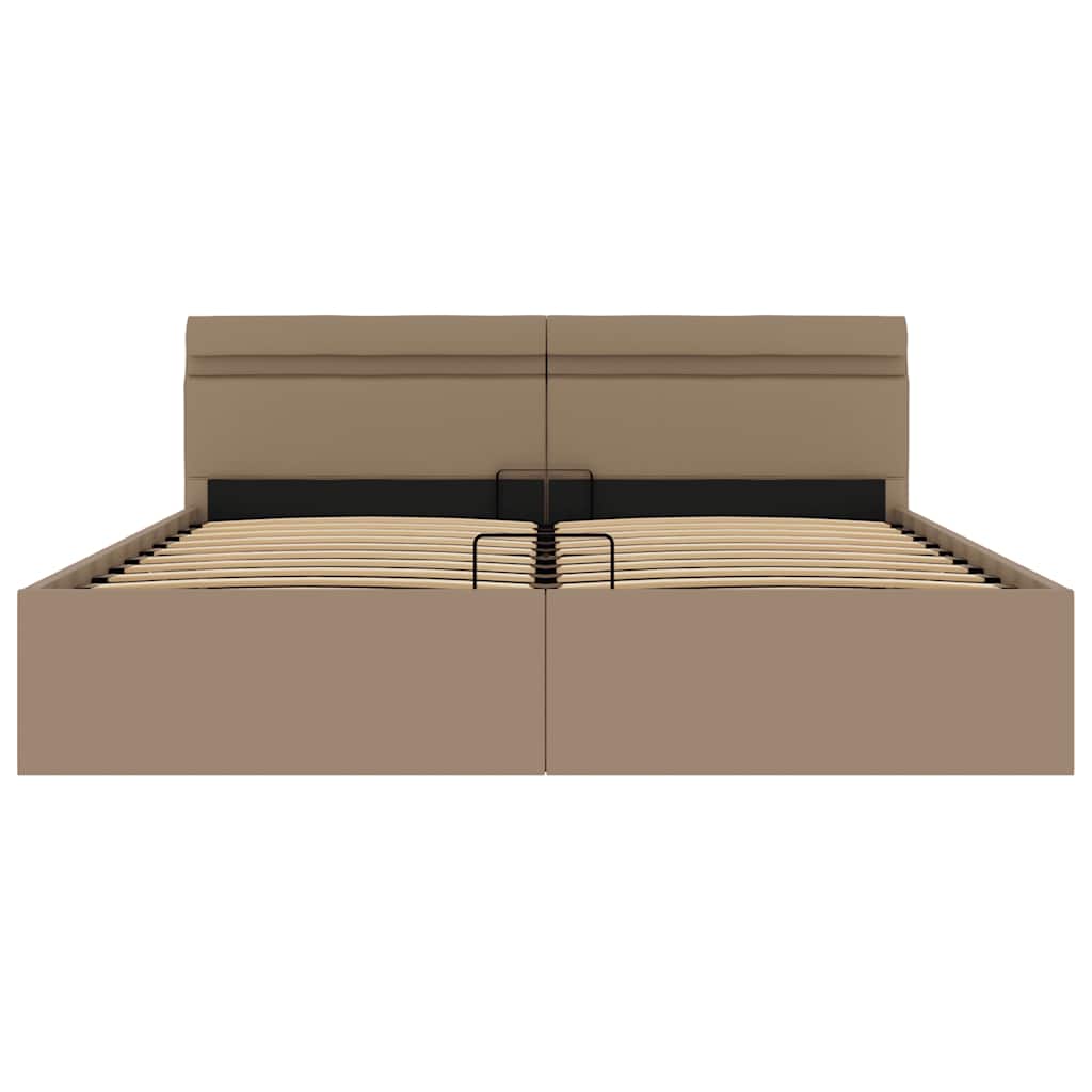 Giroletto Idraulico con LED Cappuccino Similpelle 160x200cm 285562