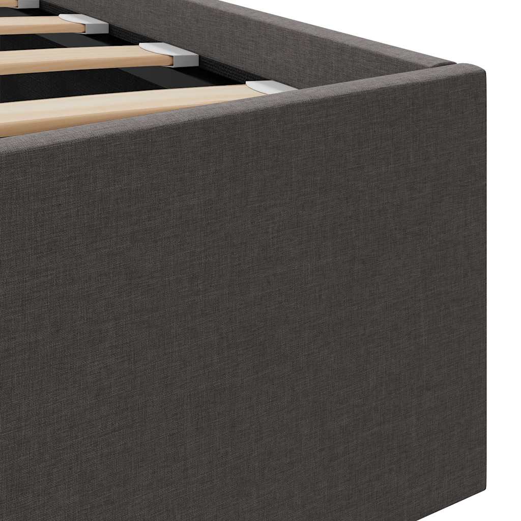 Giroletto Idraulico Contenitore-Struttura Letto Grigio Scuro Tessuto 90x200cm