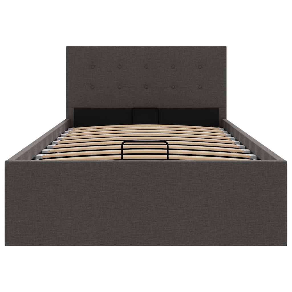 Giroletto Idraulico Contenitore-Struttura Letto Grigio Scuro Tessuto 100x200cm