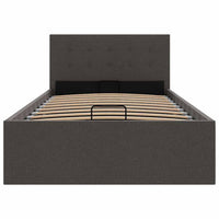 Giroletto Idraulico Contenitore-Struttura Letto Grigio Scuro Tessuto 100x200cm