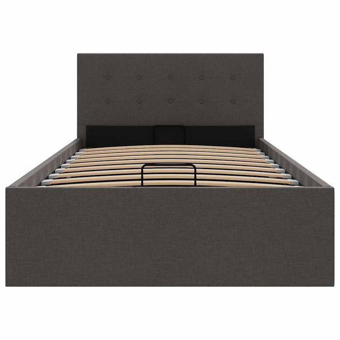 Giroletto Idraulico Contenitore-Struttura Letto Grigio Scuro Tessuto 100x200cm