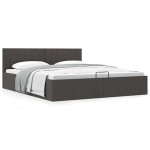 Giroletto con Contenitore-Struttura Letto con contenitore Grigio Scuro in Tessuto 160x200 cm