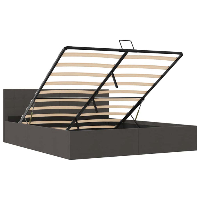 Giroletto con Contenitore  Grigio Scuro in Tessuto 180x200 cm 285575