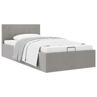 Giroletto Idraulico Contenitore-Struttura Letto Grigio Chiaro Tessuto 90x200cm