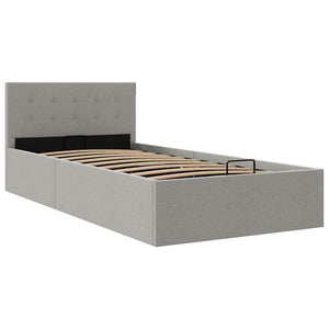 Giroletto Idraulico Contenitore-Struttura Letto Grigio Chiaro Tessuto 90x200cm