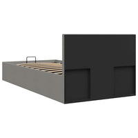Giroletto Idraulico Contenitore-Struttura Letto Grigio Chiaro Tessuto 90x200cm