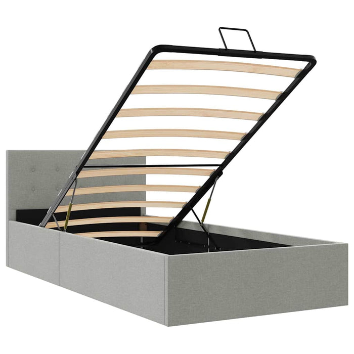 Giroletto Idraulico Contenitore-Struttura Letto Grigio Chiaro Tessuto 90x200cm