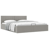 Giroletto con Contenitore-Struttura Letto con contenitore Grigio Chiaro in Tessuto 160x200 cm