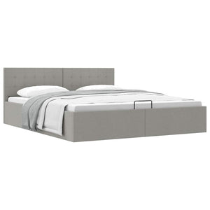 Giroletto con Contenitore-Struttura Letto con contenitore Grigio Chiaro in Tessuto 160x200 cm