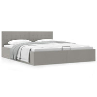 Giroletto con Contenitore-Struttura Letto con contenitore Grigio Chiaro in Tessuto 160x200 cm