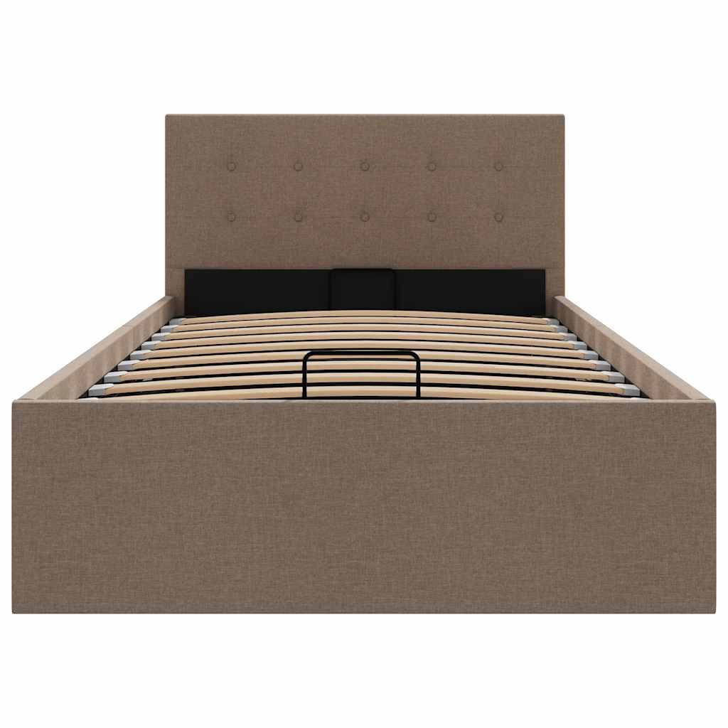 Giroletto con Contenitore-Struttura Letto con contenitore Grigio Talpa in Tessuto 90x200 cm