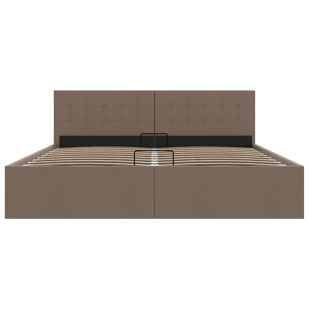 Giroletto con Contenitore-Struttura Letto con contenitore Grigio Talpa in Tessuto 160x200 cm