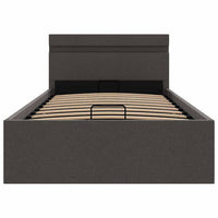 Giroletto con Contenitore e LED Grigio Scuro Tessuto 100x200 cm 285601