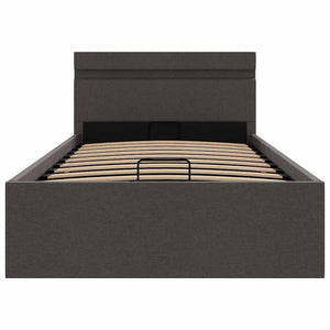 Giroletto con Contenitore e LED Grigio Scuro Tessuto 100x200 cm 285601