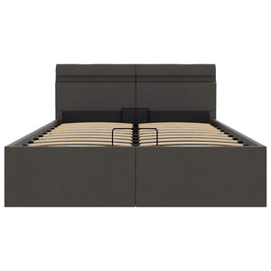 Giroletto con Contenitore e LED Grigio Scuro Tessuto 120x200 cm 285602