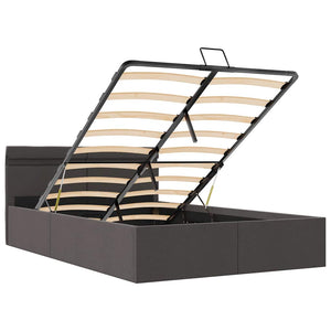 Giroletto con Contenitore e LED Grigio Scuro Tessuto 120x200 cm 285602