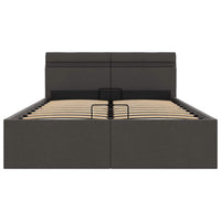 Giroletto con Contenitore e LED Grigio Scuro Tessuto 140x200 cm 285603