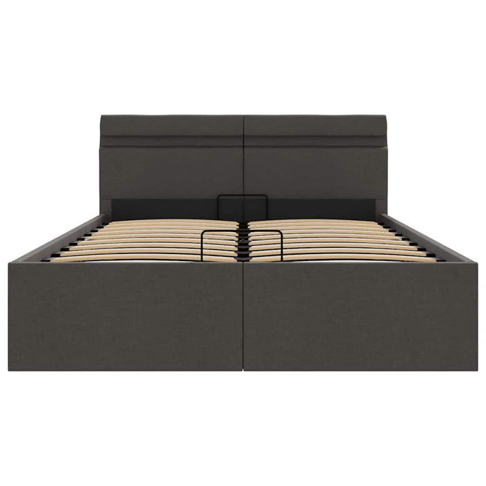 Giroletto con Contenitore e LED Grigio Scuro Tessuto 140x200 cm 285603