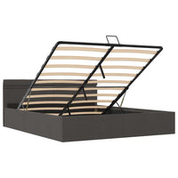 Giroletto con Contenitore e LED-Struttura Letto Grigio Scuro Tessuto 180x200 cm