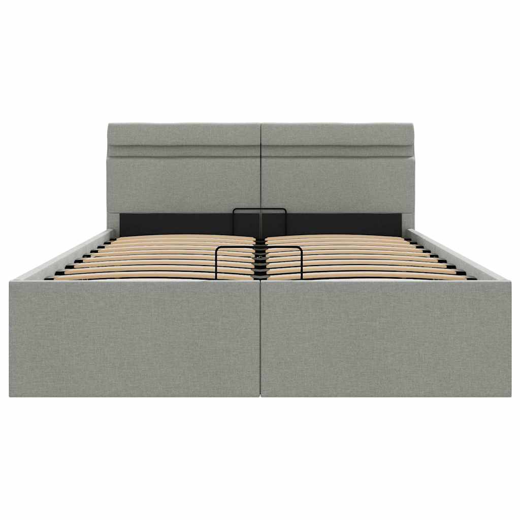 Giroletto con Contenitore e LED Grigio Chiaro Tessuto 120x200cm 285608