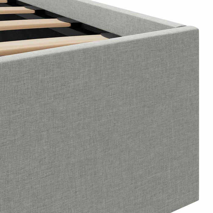 Giroletto con Contenitore e LED Grigio Chiaro Tessuto 120x200cm 285608