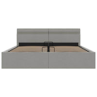 Giroletto con Contenitore e LED Grigio Chiaro Tessuto 160x200cm 285610