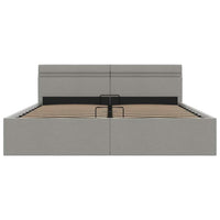 Giroletto con Contenitore e LED Grigio Chiaro Tessuto 180x200cm 285611