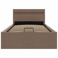 Letto Idraulico Contenitore LED Grigio Talpa Tessuto 100x200cm