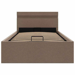 Letto Idraulico Contenitore LED Grigio Talpa Tessuto 100x200cm