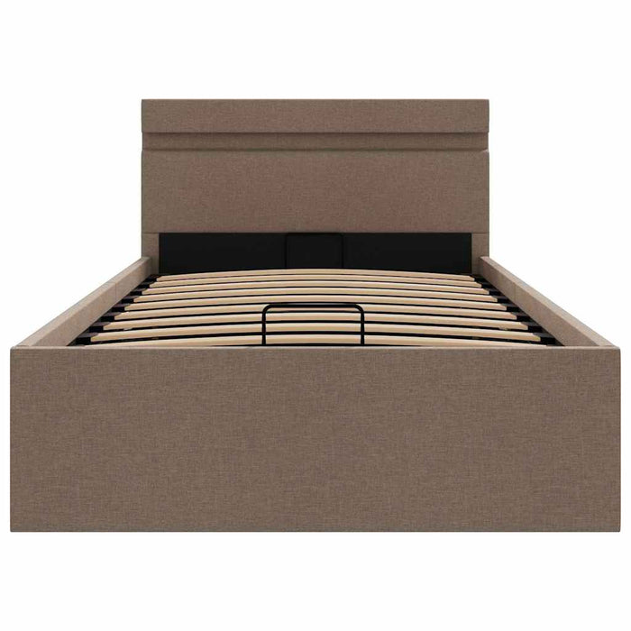 Letto Idraulico Contenitore LED Grigio Talpa Tessuto 100x200cm