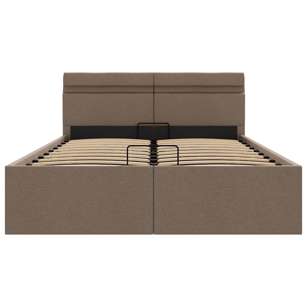 Giroletto con Contenitore e LED Tortora Tessuto 140x200 cm 285627