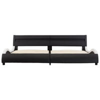 Giroletto con LED Nero e Bianco in Similpelle 180x200 cm 285689