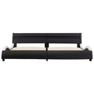 Giroletto con LED Nero e Bianco in Similpelle 180x200 cm 285689