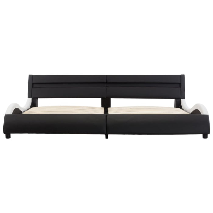 Giroletto con LED Nero e Bianco in Similpelle 180x200 cm 285689