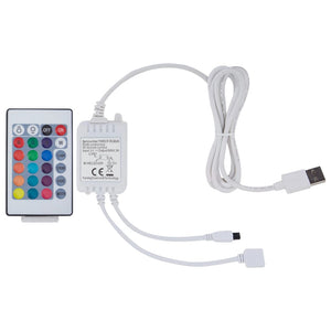 Giroletto con LED Nero e Bianco in Similpelle 180x200 cm 285689