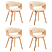 Sedie da Pranzo 4 pz Crema in Legno Piegato e Similpelle cod mxl 7838