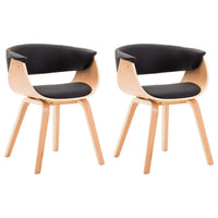 Sedie da Pranzo 2 pz Nere in Legno Curvato e Similpelle 278733