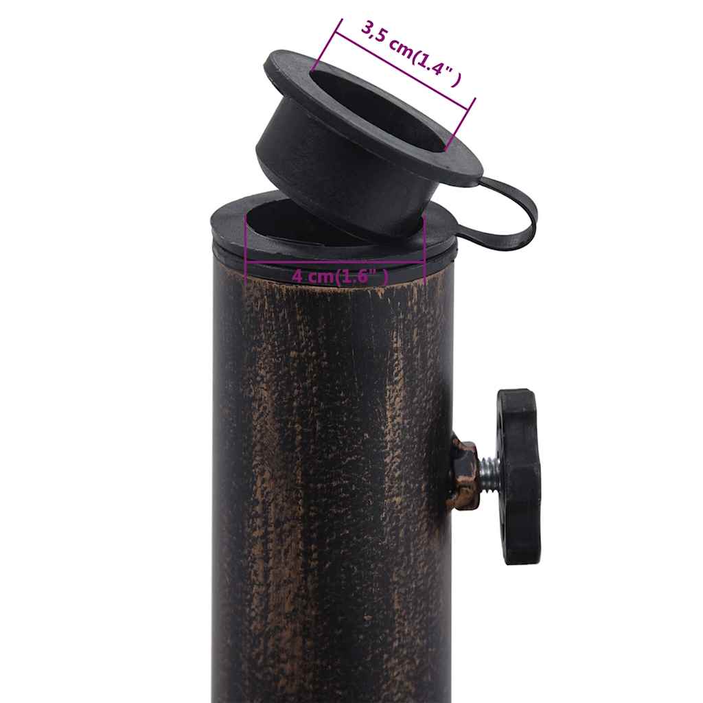 Base Ombrellone Nero e Bronzo 9 kg 40 cm in Ghisa 47865